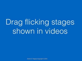 Derek E. Pappas Copyright © 2016
Drag flicking stages
shown in videos
 