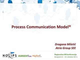 Process Communication Model®

Dragana Miletić
Atria Group SEE

 