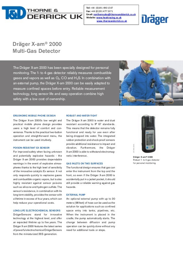 Drager X Am 2000 Portable Gas Detector Spec Sheet