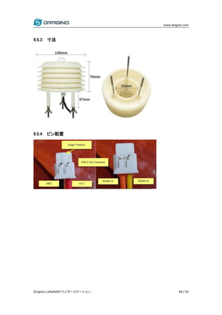 www.dragino.com
Dragino LoRaWAN ウェザーステーション 44 / 59
6.5.3 寸法
6.5.4 ピン配置
 