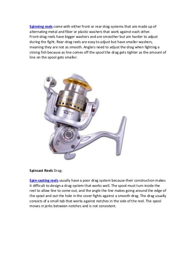 Drag instruction for fishing reels