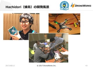 Hachidori（蜂⿃）の開発⾵景
2017/06/12 © 2017 DroneWorks Inc. 43
 