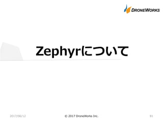 Zephyrについて
2017/06/12 © 2017 DroneWorks Inc. 81
 