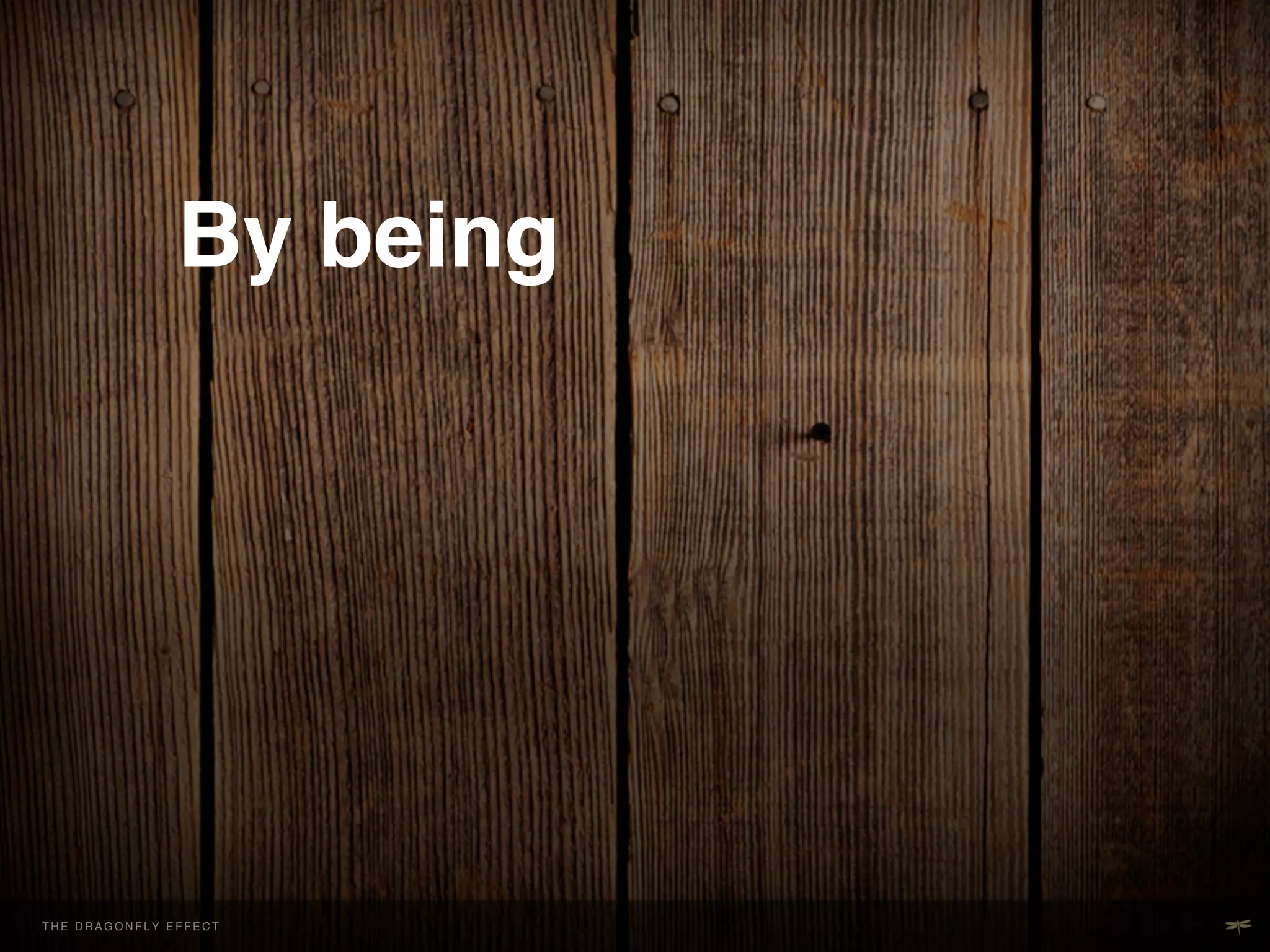 By being!
                         !




THE H E D R A G O NEFFECT F E C T
  T DRAGONFLY F L Y E F !           !
 