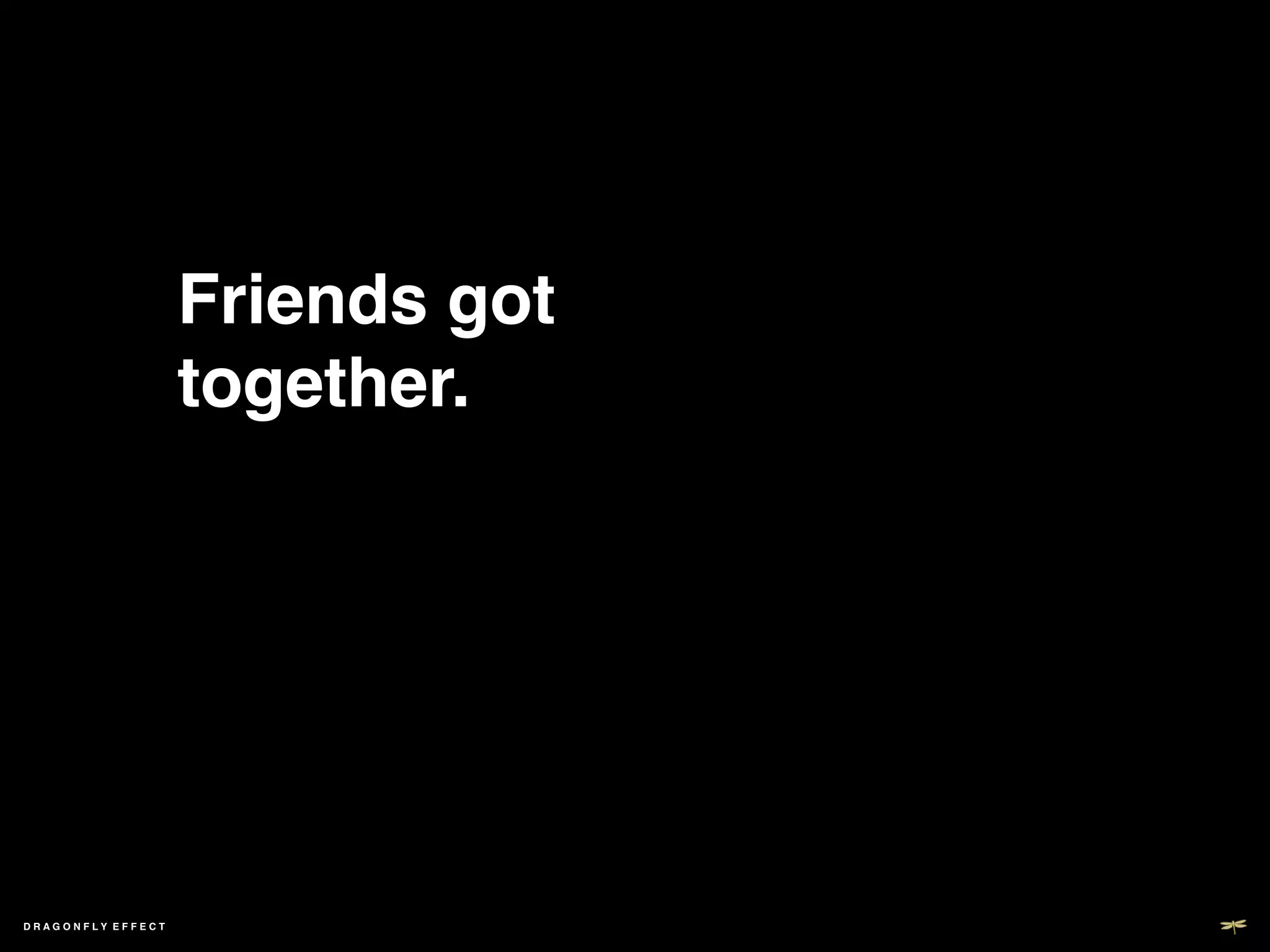 Friends got
                   together.!




DRAGONFLY EFFECT   !
 