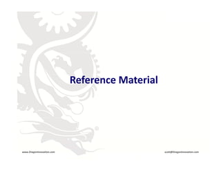 Reference Material



                                    R




    www.DragonInnovation.com                          scott@DragonInnovation.com
www.DragonInnovation.com
                                             Scott@DragonInnovation.com
 