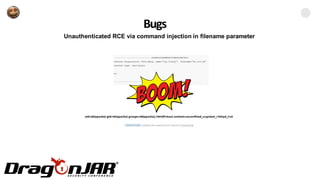 Bugs
Unauthenticated RCE via command injection in filename parameter
 