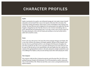 CHARACTER PROFILES
 