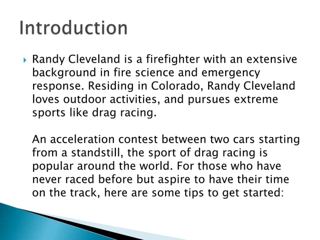 Drag Racing Tips for Beginners | PPTX