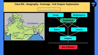 Class 9th - Geography - Drainage - Full Chapter Explanation
Rivers in Bangladesh
Ganga Brahmaputra
Bangladesh
Padma Jamuna
Meghna
Bay of Bengal
 