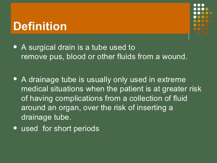drainage system in abdominal surgery