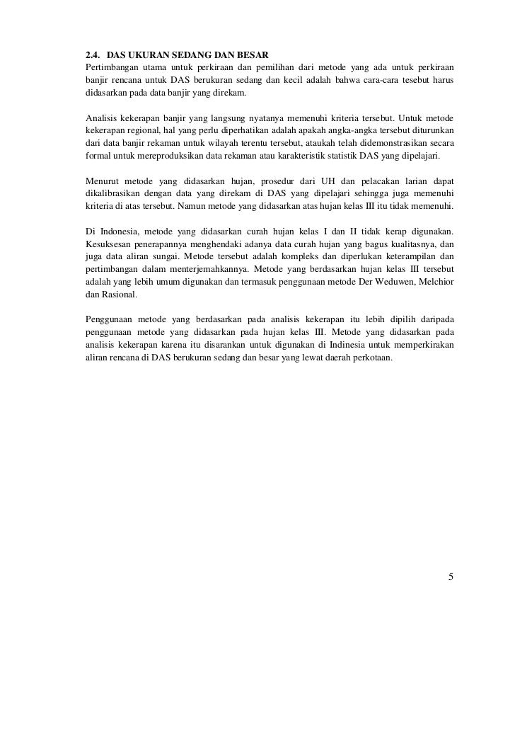 Metode Perkiraan Banjir Das