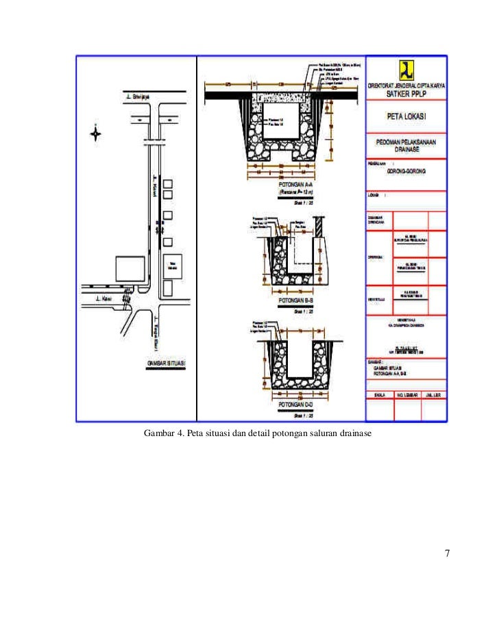 Gambar teknis perencanaan drainase