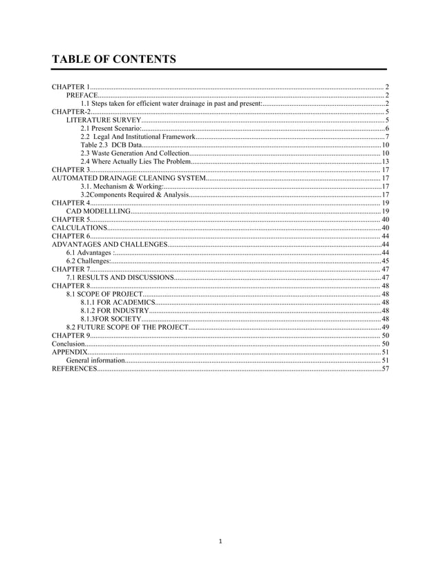 Drain cleaning system report