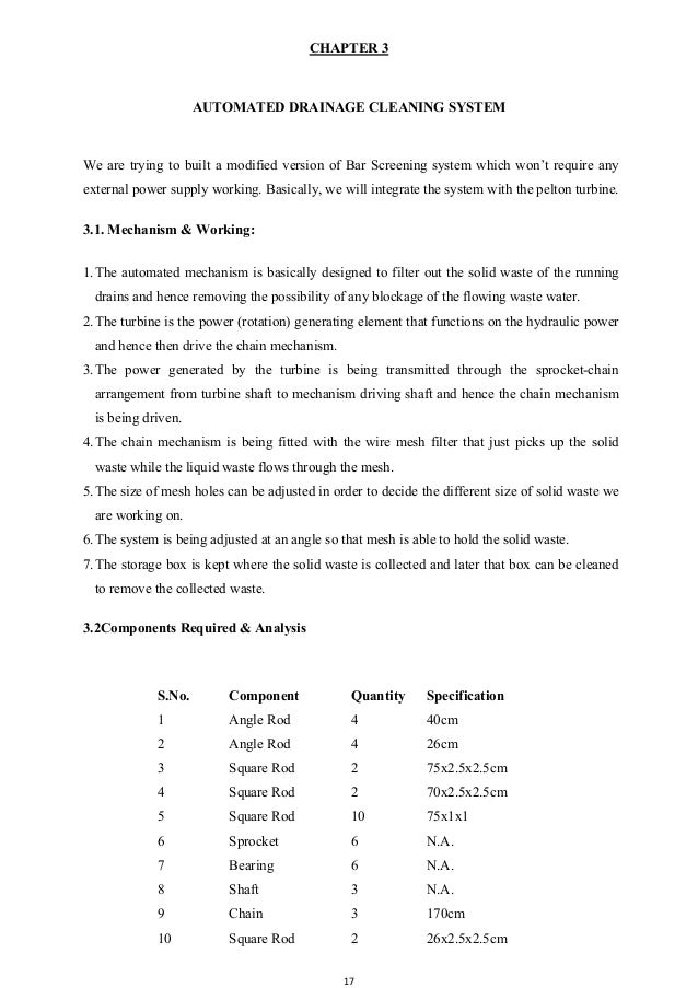 Drain cleaning system report