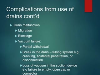 Drain Absence DRAINS AND DRAINAGE SYSTEMS IN SURGERY PPT - Corrected.ppt