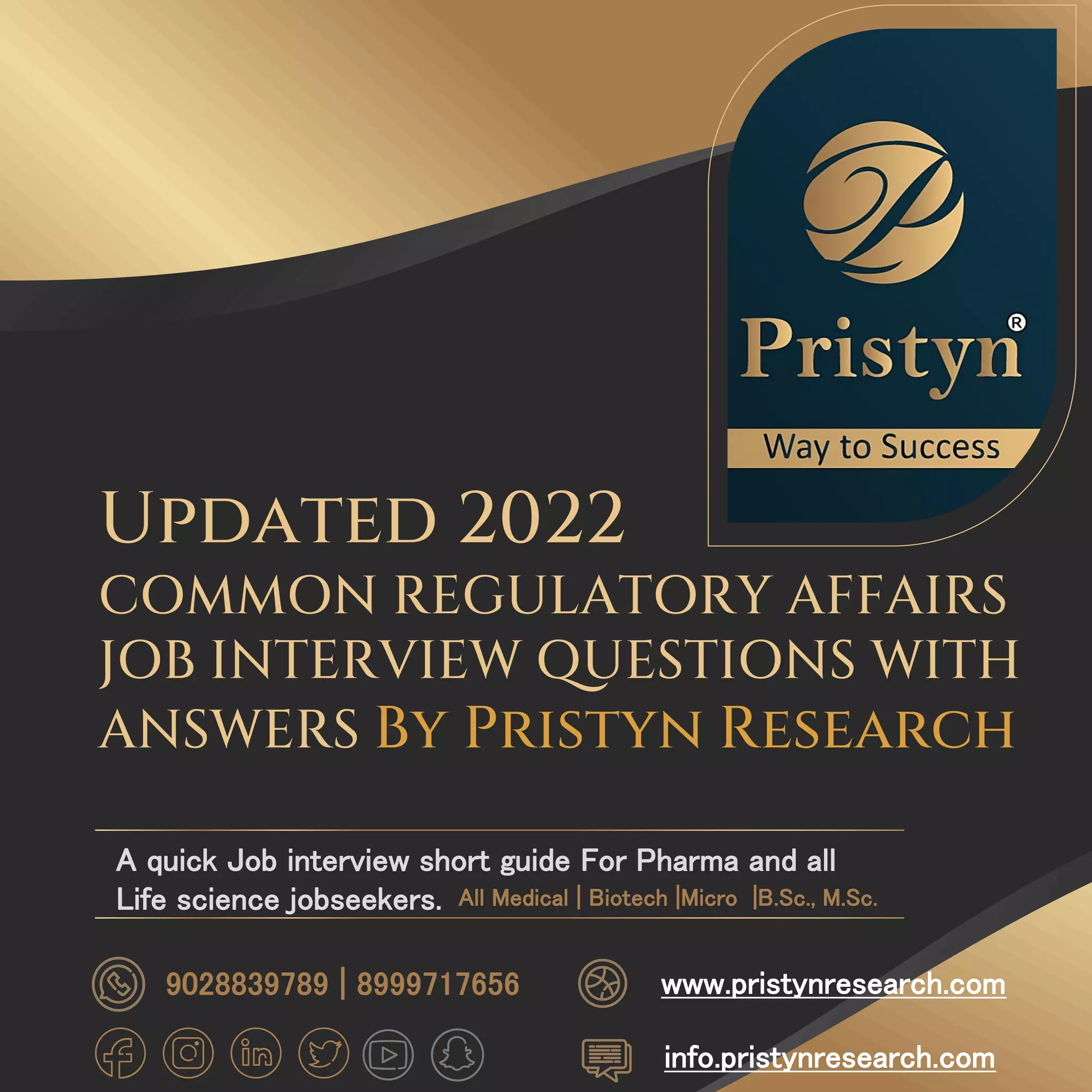COMMON REGULATORY AFFAIRS JOB INTERVIEW QUESTIONS WITH ANSWERS-Updated ...