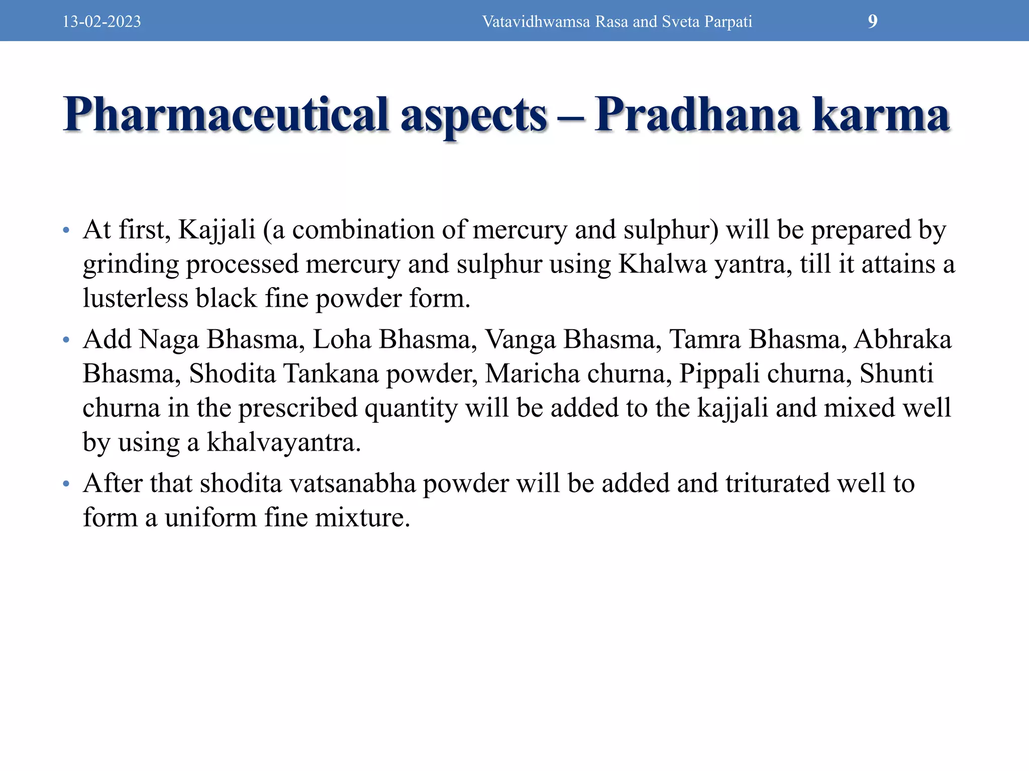 VATA VIDVAMSAKA RASA AND SHWETA PARPATI | PPTX