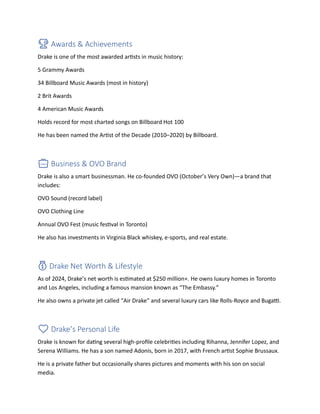 Drake Life Complete Biography The Celeb Post | PDF