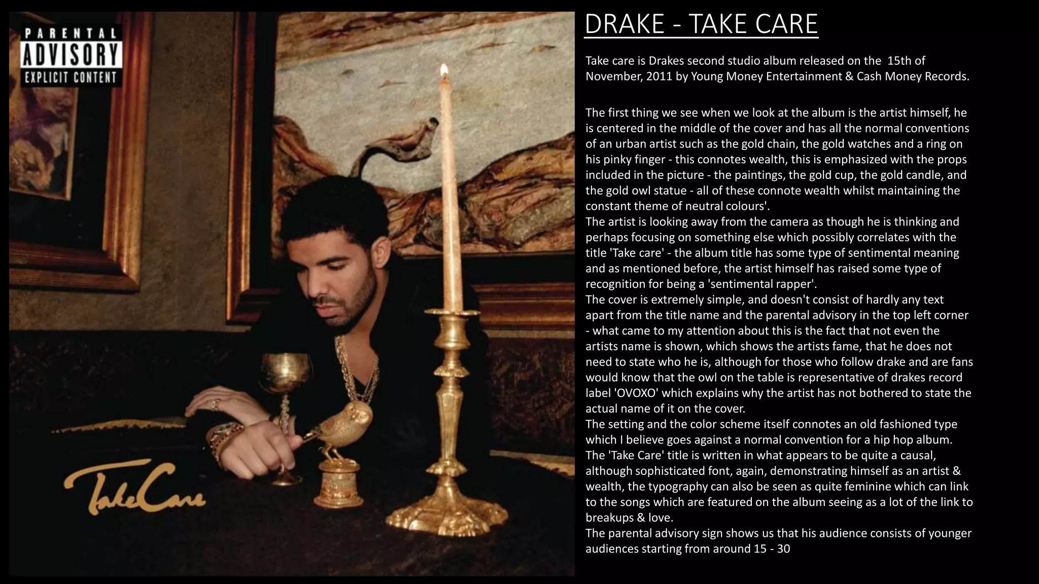 Digipak Analysis - Take Care & Channel Orange | PPTX