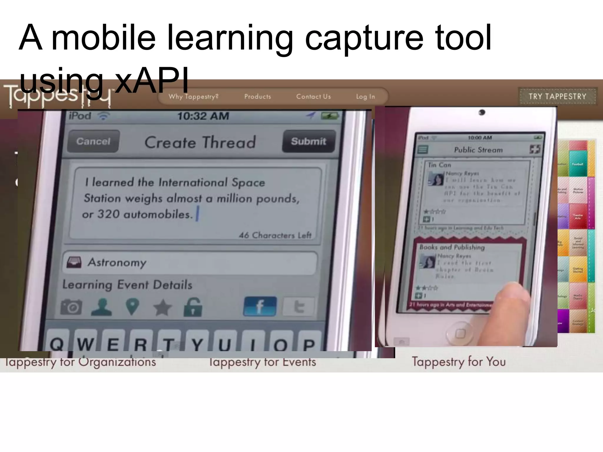 A mobile learning capture tool
using xAPI

 