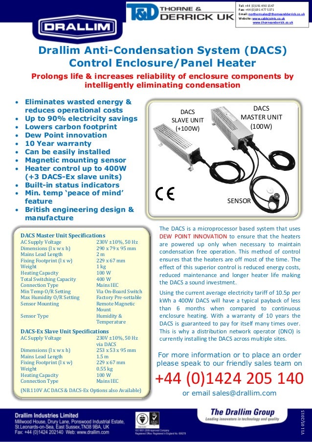 Drallim AntiCondensation System Control Enclosure & Panel Heater