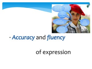 · Accuracy and fluency
of expression
 