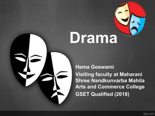 Drama
Hema Goswami
Visiting faculty at Maharani
Shree Nandkunvarba Mahila
Arts and Commerce College
GSET Qualified (2018)
 