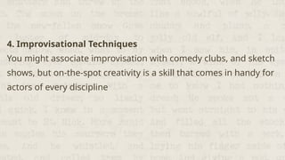 Writing Improvisation Example Creative Writing: Elements of Drama.pptx