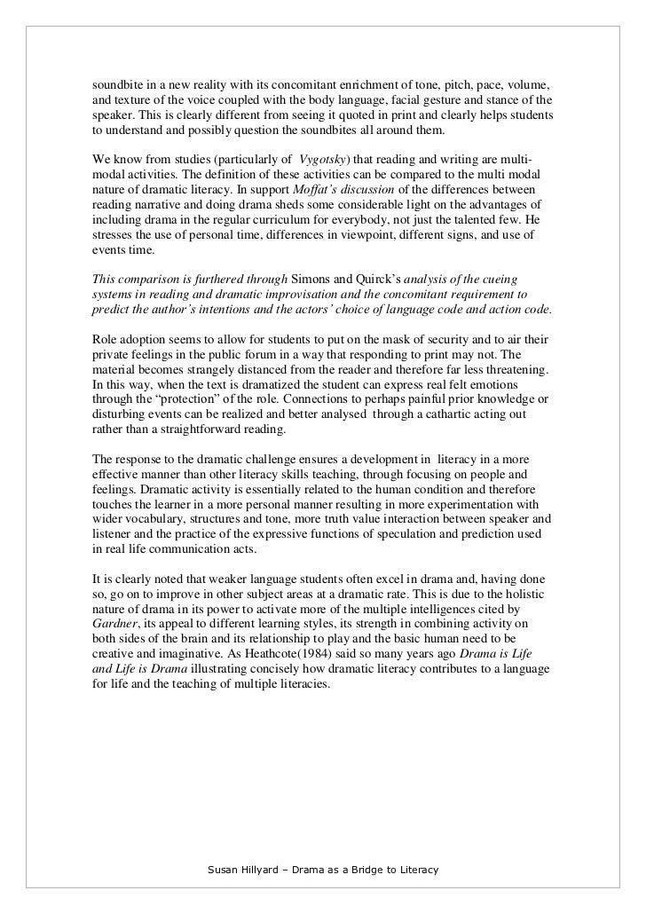 Environmental Science Essays Literacy Soundbite English Essay Writing Examples also Research Essay Proposal Drama As A Bridge To Literacy Barack Obama Essay Paper