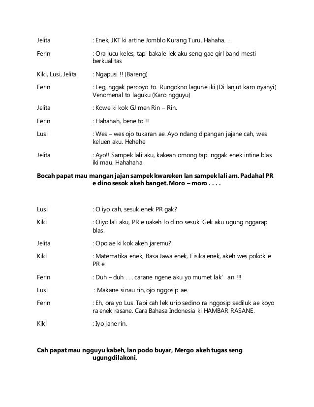 Contoh Dialog Bahasa Jawa 5 Orang - Simak Gambar Berikut