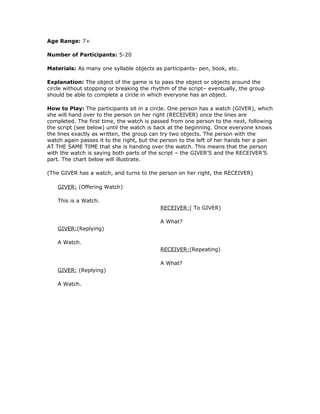 Drama exercises | DOC