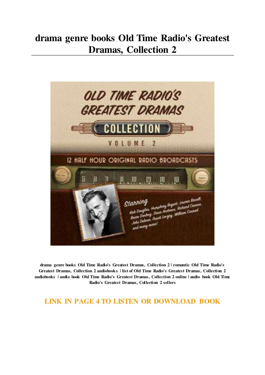drama genre books Old Time Radio's Greatest Dramas... Collection 2