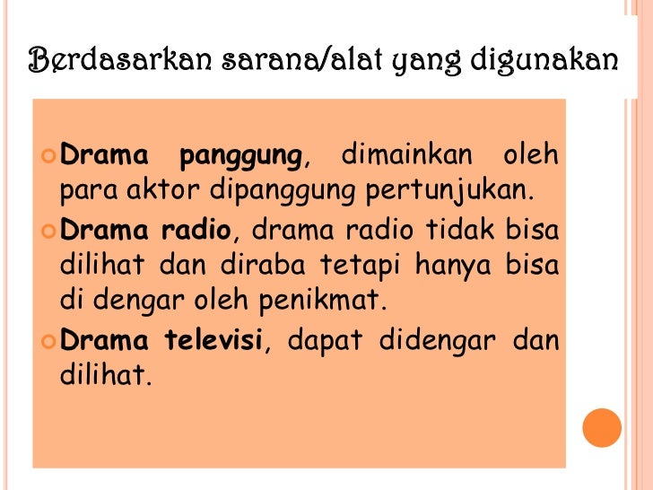 Jenis-jenis drama Jenis-jenis drama