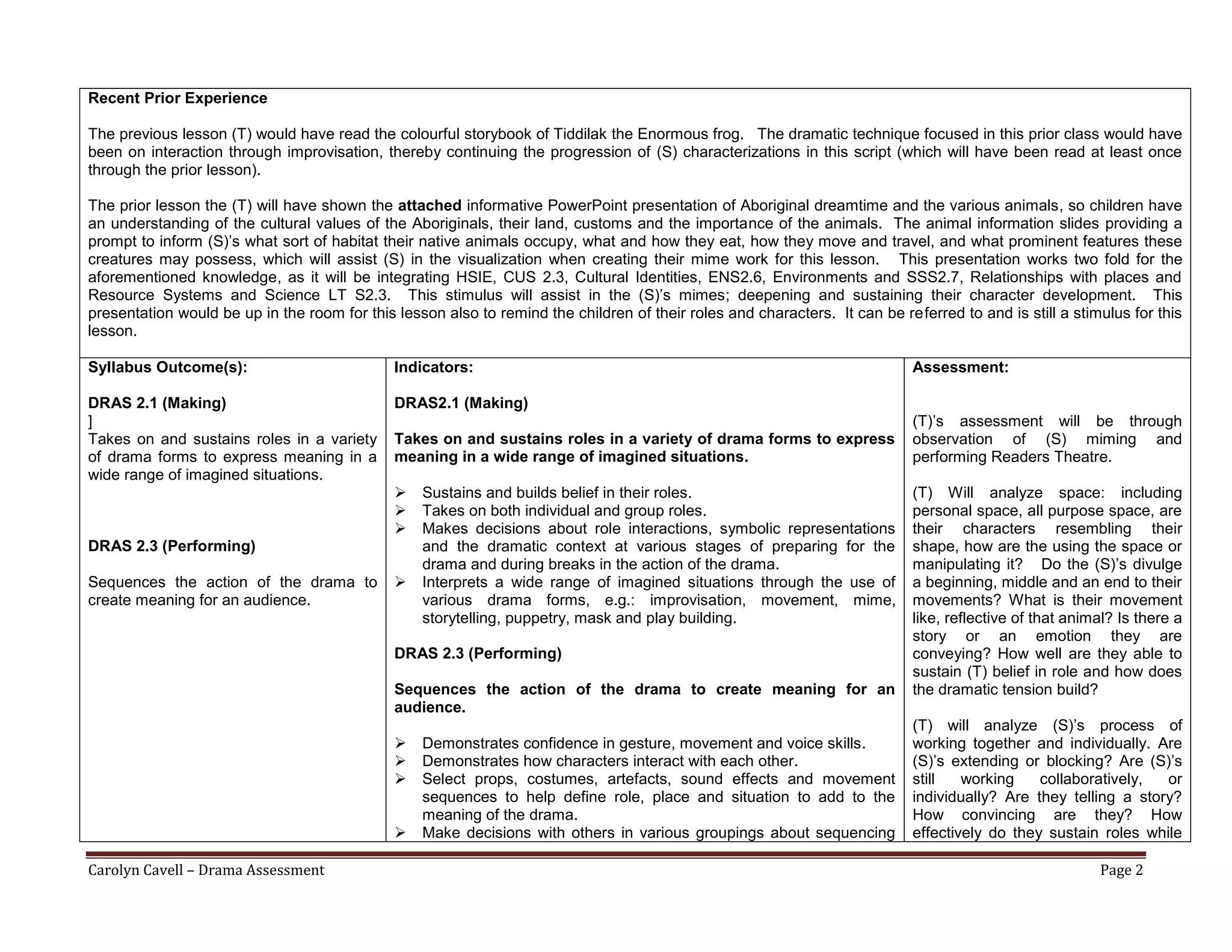 Drama lesson plan PPT