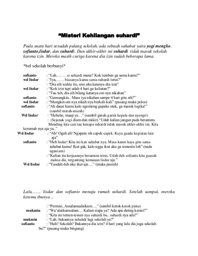 Drama Misteri Kehilangan