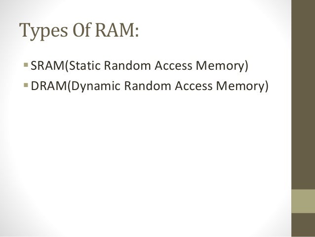 Dram and its types