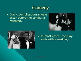 Comedy Comic complications always occur before the conflict is resolved. In most cases, the play ends with a wedding. Rozi Khan GPGJC Swat 