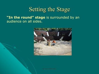 Setting the Stage “ In the round” stage  is surrounded by an audience on all sides. Rozi Khan GPGJC Swat 