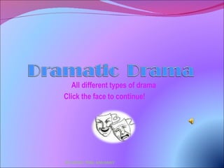 All different types of drama Click the face to continue!  By Avery, Tess, and Daisy 