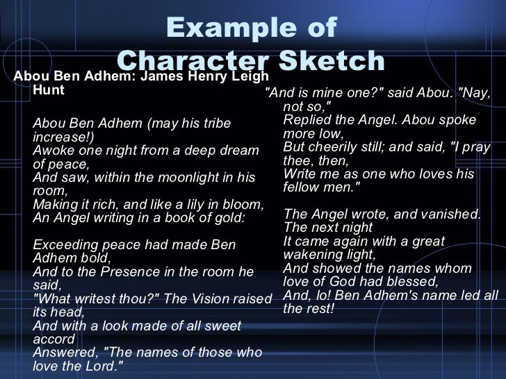 Science Essay Topics Character Sketch Example Essays Good Template Resume Format Sample Essays For High School Students also Essay On Healthy Eating Habits How To Write A Character Sketch Examples Persuasive Essay Example High School