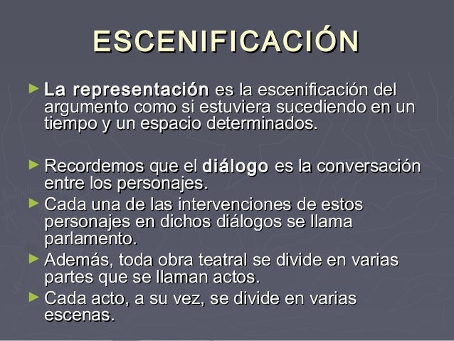 Dramaturgia y escenificación