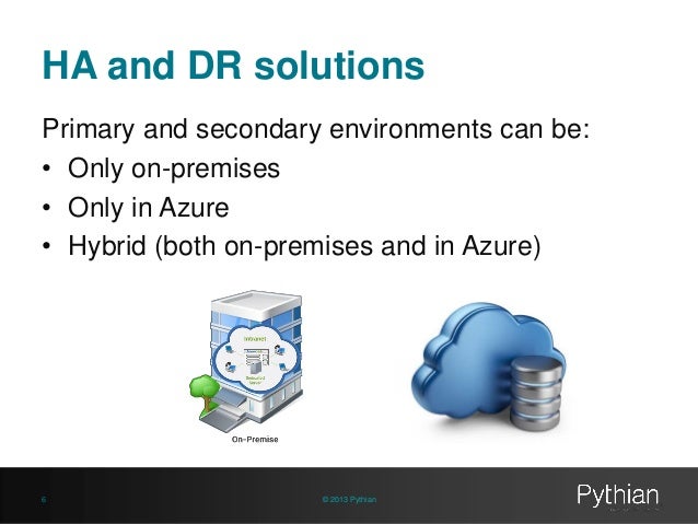 Dr and ha solutions with sql server azure