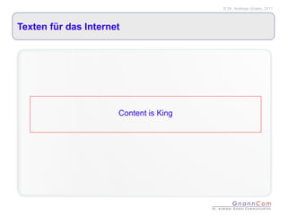 Texten für das Internet Content is King 