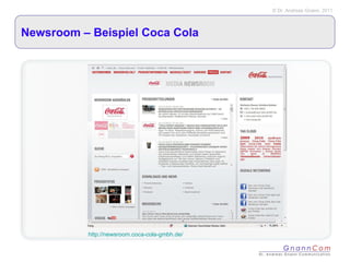 Newsroom – Beispiel Coca Cola http://newsroom.coca-cola-gmbh.de/ 