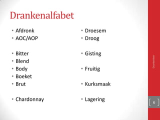 In de actualiteit …
Drankenleer 6
 