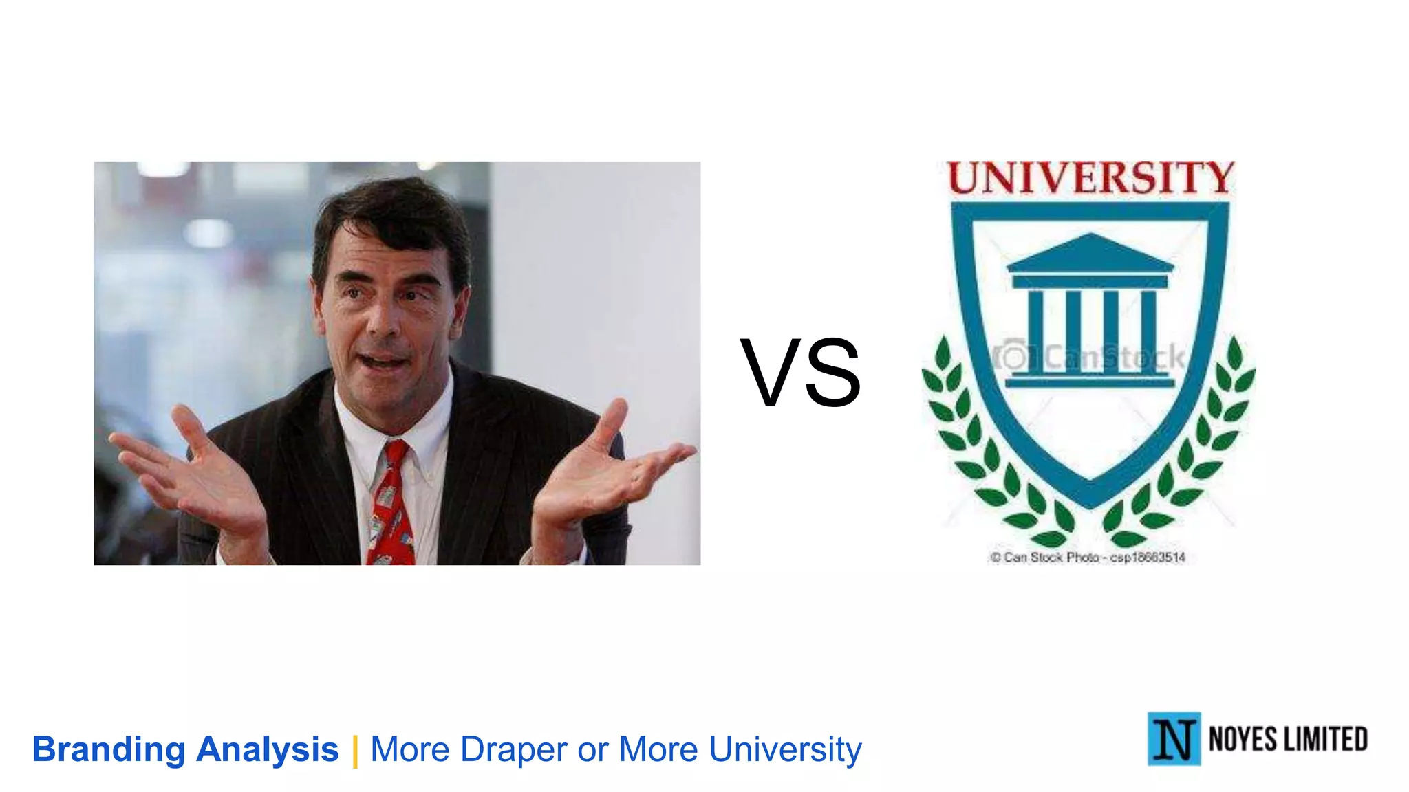 Branding Analysis | More Draper or More University
VS
 