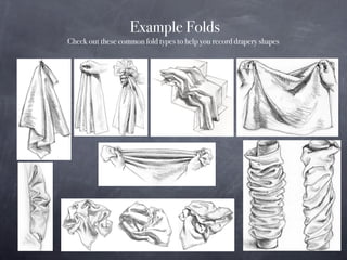 Drop Folds Drapery Example Drapery Study Drawing | KEY