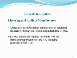 Australian Manufacturing License Example.pdf Therapeutics goods administration & Row Countries | PPTX