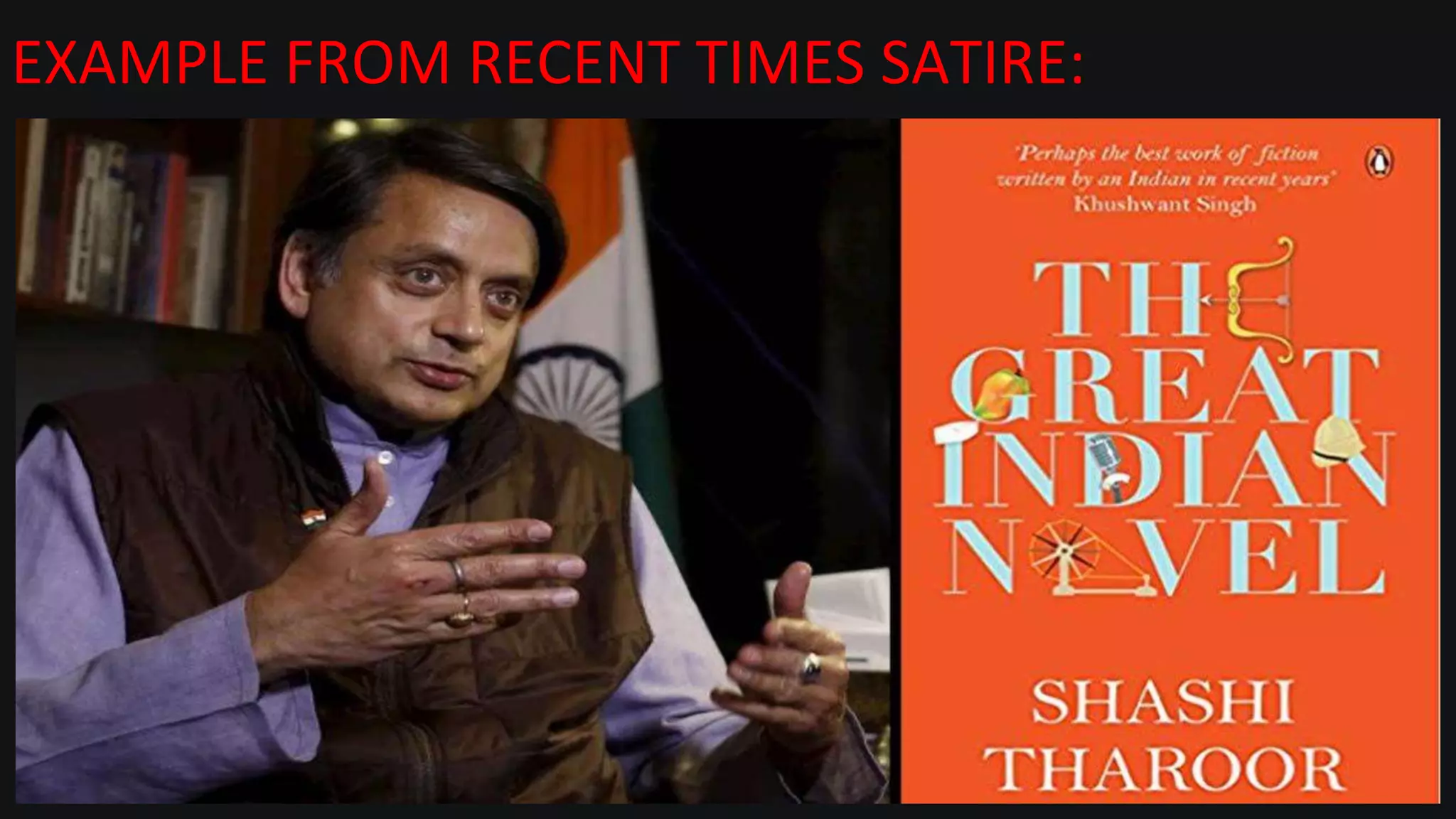 EXAMPLE FROM RECENT TIMES SATIRE:
 